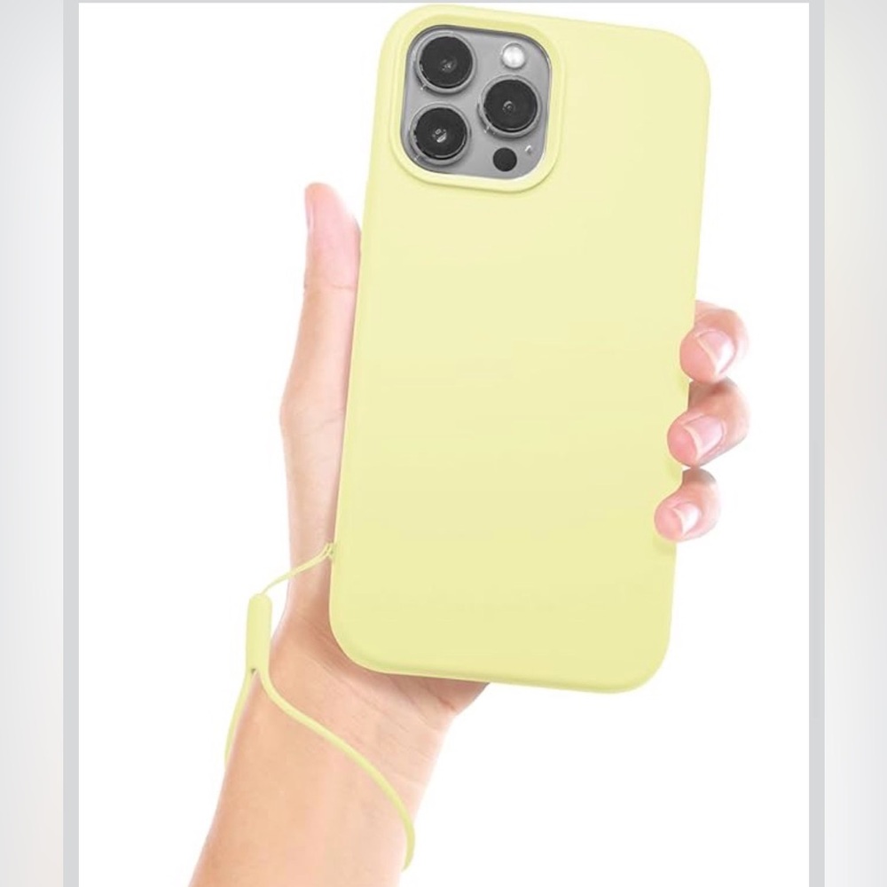 Yellow Silicone Phone Case with Wrist Strap - Women Accessories